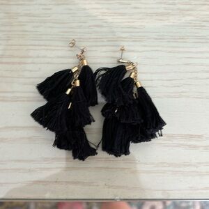 Black Tassle Earrings